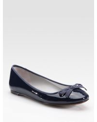 Vera Wang Lavender | Blue Laetitia Patent Leather Bow Ballet Flats | Lyst