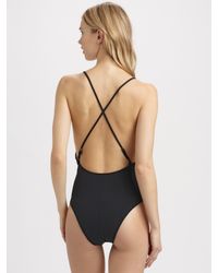 Mara Hoffman | Black One-Piece Twist-Front Swimsuit | Lyst