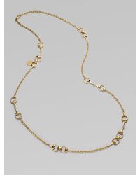 Gucci | Metallic 18k Gold Horsebit Station Necklace | Lyst