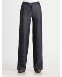 Armani | Blue Linen Pants | Lyst