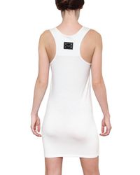Philipp Plein | White Swaroski Skull Viscose Jersey Dress | Lyst