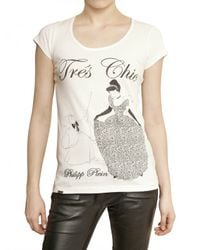 Philipp Plein | White Swarovski Cinderella Cotton Jersey T-shirt | Lyst