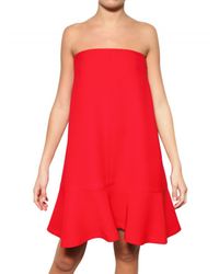 Valentino | Red Silk Crepe Cady Dress | Lyst