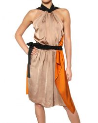 Vionnet | Metallic Draped Viscose Satin Dress | Lyst