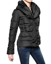 Add | Black Drawstring Hooded Nylon Down Jacket | Lyst
