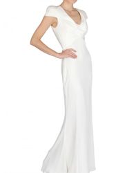 Alexander McQueen | White Cowl-neck Silk-crepe Dress | Lyst