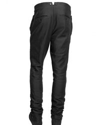 Ann Demeulemeester | Black Cotton Linen Gabardine Buttoned Trousers for Men | Lyst