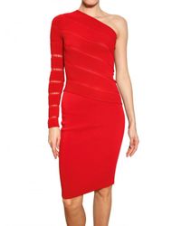 Antonio Berardi | Red One Shoulder Milano Stitch Dress | Lyst