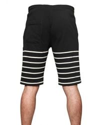Band of Outsiders | Black Striped Cotton Fleece Shorts for Men | Lyst