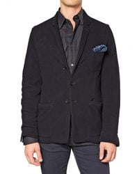 Burberry | Blue Reinforced Cotton Jersey Knitted Jacket for Men | Lyst
