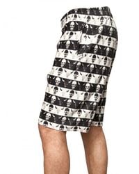 Dead Meat | Black Skull Print Fleece Shorts for Men | Lyst