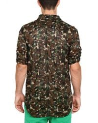 Dolce & Gabbana | Brown Camouflage Muslin Cotton Shirt for Men | Lyst