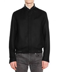 Dior Homme | Black Wool Jersey and Leather Sport Jacket for Men | Lyst