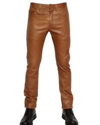 Dior Homme | Brown 17,5cm Stretch Nappa Leather Jeans for Men | Lyst