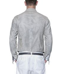 Dolce & Gabbana | Gray Nappa Net Mesh Leather Jacket for Men | Lyst