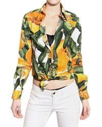 Dolce & Gabbana | Multicolor Zucchini Print Cotton Poplin Shirt | Lyst