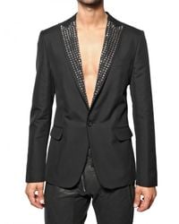 DSquared² | Black Studded Classic Blazer for Men | Lyst