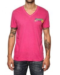DSquared² | Purple Cotton Linen Summer V-neck T-shirt for Men | Lyst