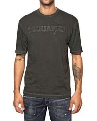 DSquared² | Gray Cotton Destroyed Dsquared T-shirt for Men | Lyst