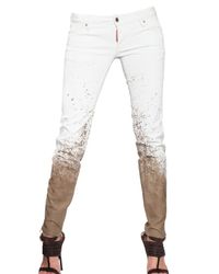 DSquared² | White Mud Effect Super Slim Bull Jeans | Lyst