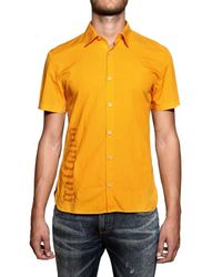 John Galliano | Orange Logo Print Coton Poplin Shirt for Men | Lyst