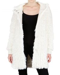 John Galliano | White Hooded Faux Fur Coat | Lyst
