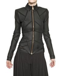Gareth Pugh | Black Pvc Insert On Viscose Jersey Jacket | Lyst
