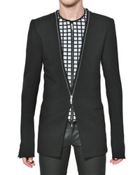 Gareth Pugh | Black Stretch Rayon Mix Techno Crepe Jacket for Men | Lyst