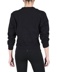 Givenchy | Black Front Silk Chiffon Fleece Sweatshirt | Lyst