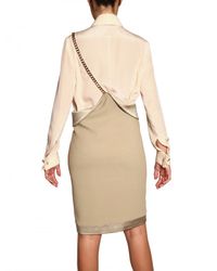 Givenchy | Natural Silk Satin Trim Stretch Viscose Skirt | Lyst