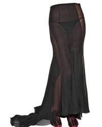 Haider Ackermann | Black Silk Chiffon Long Skirt | Lyst