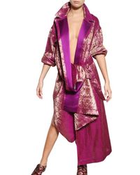 Haider Ackermann | Purple Linen Silk Damask Coat | Lyst