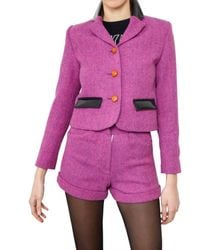House of Holland | Purple Harris Wool Tweed Jacket | Lyst