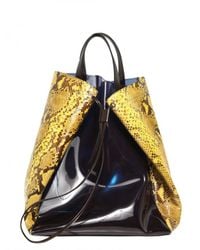 Jil Sander | Black Pvc and Python Tote Bag for Men | Lyst