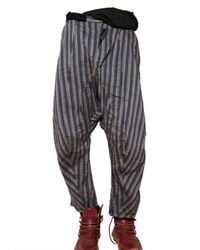 John Galliano | Blue Striped Linen Canvas Trousers for Men | Lyst