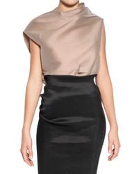 Lanvin | Natural Stretch Silk Organza Top | Lyst