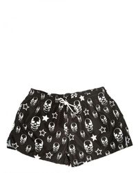 Philipp Plein | Black Skull Printed Nylon Shorts for Men | Lyst