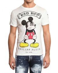 Philipp Plein | White Mickey Mouse Swarovski Jersey T-shirt for Men | Lyst
