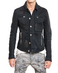 Balmain | Black Distressed Denim Sport Jacket for Men | Lyst