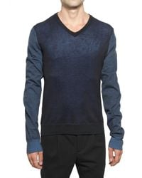 Pringle of Scotland | Blue Cotton Knit V-neck Sweater for Men | Lyst