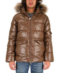 Pyrenex | Brown Fur Hood Quilted Sport Jacket for Men | Lyst