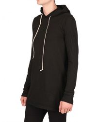 Rick Owens | Black Hooded Jersey T-shirt for Men | Lyst