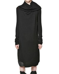 Rick Owens | Black Merino Wool Knit Hooded Sweater for Men | Lyst