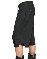 Rick Owens | Black Poplin Waistband Cotton Jersey Shorts for Men | Lyst