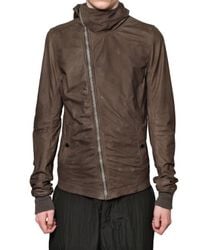Rick Owens | Brown Velo Soft Hooded Leather Jacket for Men | Lyst