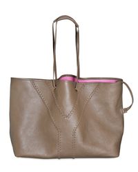 Saint Laurent | Brown Neon Double Reversible Large Tote | Lyst