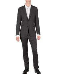 Z Zegna | Gray Prince Of Wales Check Serge Wool Suit for Men | Lyst