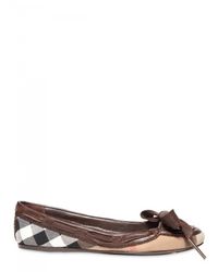 Burberry | Brown Checked Canvas Ballerina Flats | Lyst