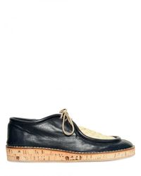 Burberry Prorsum | Black Calfskin and Raffia Lace-up Shoes for Men | Lyst