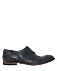Casadei | Blue Washed Leather Lace-up Shoes for Men | Lyst